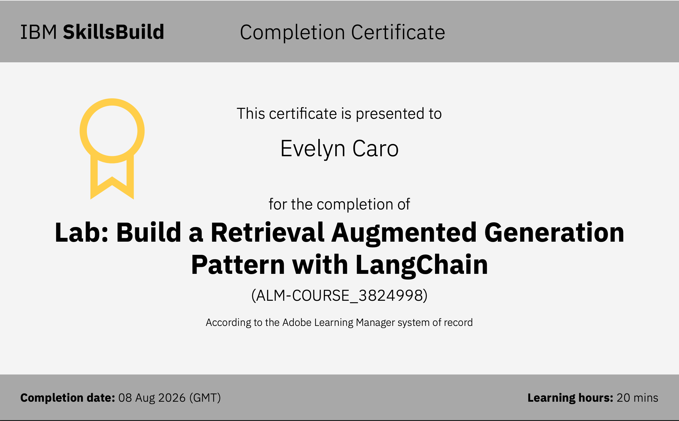 IBM LangChain Certificate